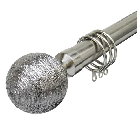 Silver Curtain Pole 